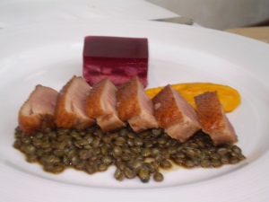 Duck breast and Puy lentils